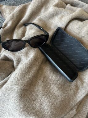 Balenciaga Black Twist Logo Sunglasses with Black Case